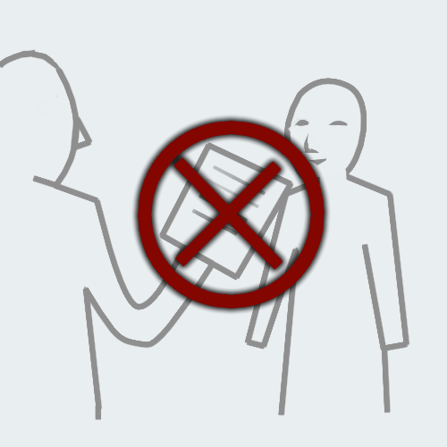 A person does not want to share their answer